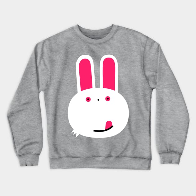 Albino rabbit character close up Crewneck Sweatshirt by simonox